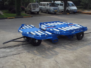 中国 安定した貨物トロッコのトレーラー、鋼鉄パレット トロッコ青い色の回転テーブルのタイプ サプライヤー